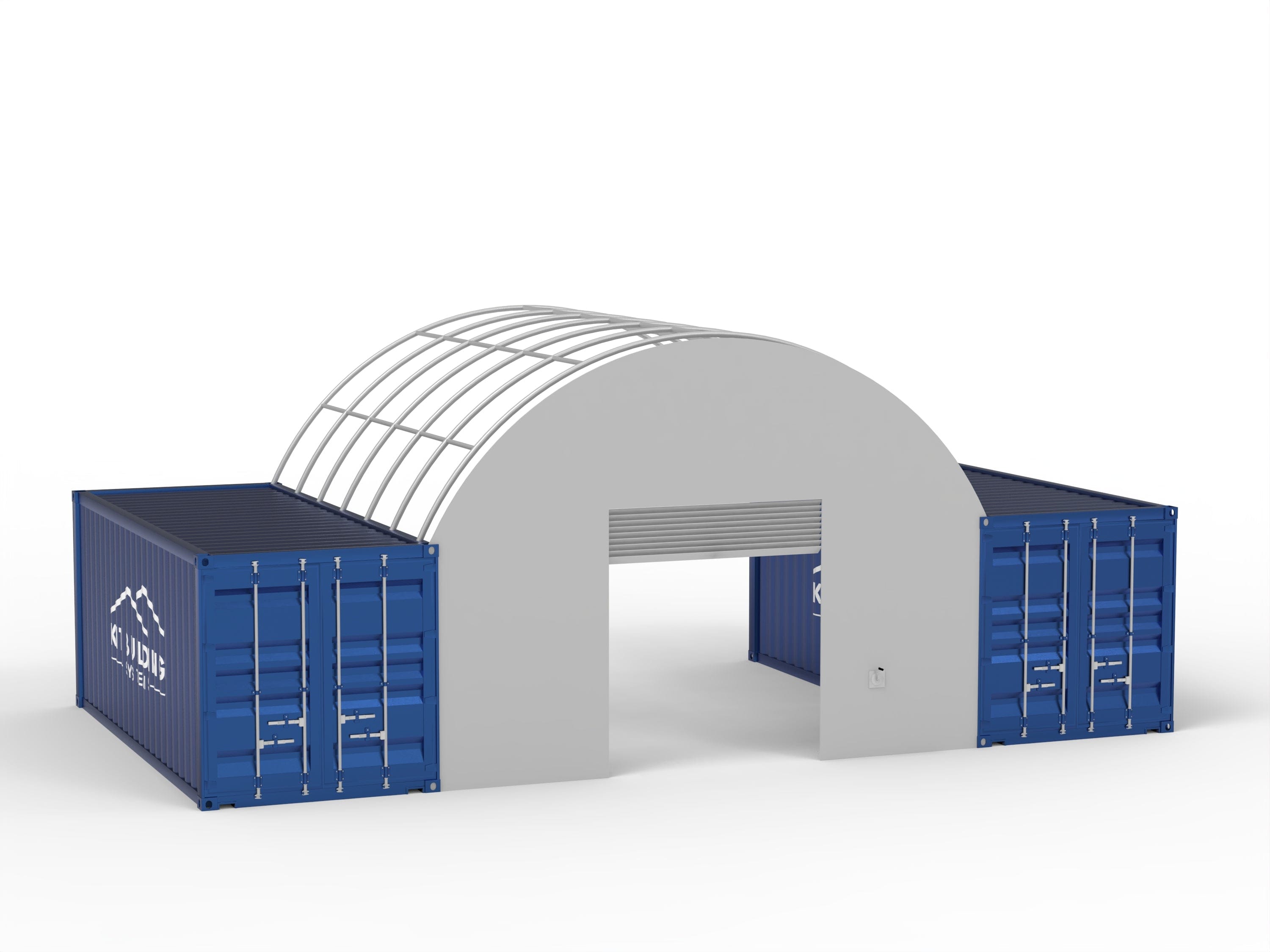 Containers and arched building